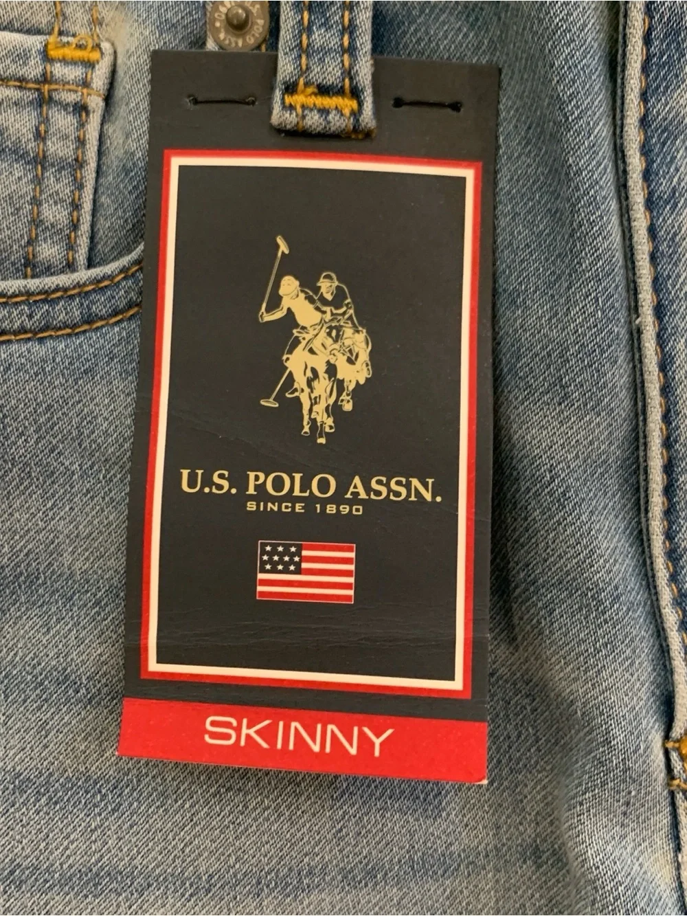 U.S. Polo Assn. Skinny Jeans Youth Boys Size 12 Light Wash New with Tags Set